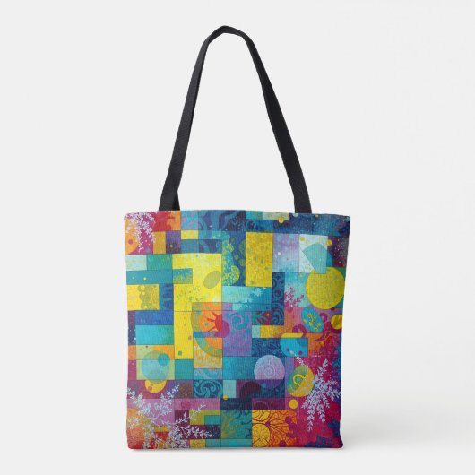 Kosmische bloementuin: Abstract mozaïek van dromen Tote Bag (Achterkant)