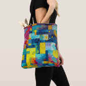 Kosmische bloementuin: Abstract mozaïek van dromen Tote Bag (Dichtbij)