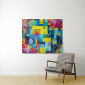 Kosmische bloementuin: Abstract mozaïek van dromen Wandkleed (In Situ (horizontaal))