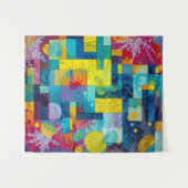 Kosmische bloementuin: Abstract mozaïek van dromen Wandkleed (Voorkant (horizontaal))