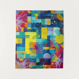 Kosmische bloementuin: Abstract mozaïek van dromen Wandkleed