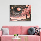 kosmische bloesem canvas afdruk (Insitu (Woonkamer))