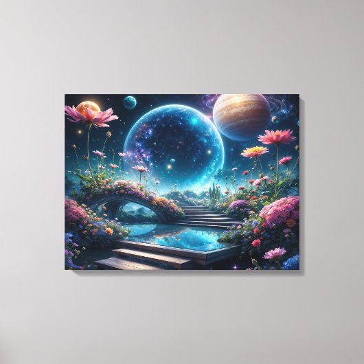 Kosmische Bloesembrug Canvas Afdruk (Voorkant)