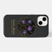 Kosmische Bloesems – Hemelse Bloemige Mandala bloe iPhone Hoesje (Achterkant horizontaal)