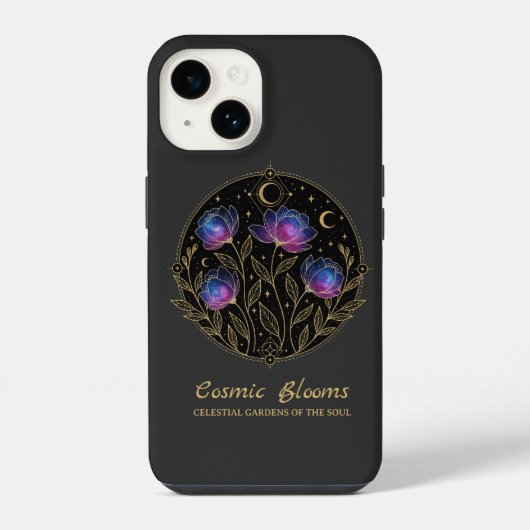 Kosmische Bloesems – Hemelse Bloemige Mandala bloe iPhone Hoesje (Achterkant)
