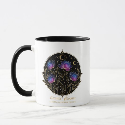 Kosmische Bloesems – Hemelse Bloemige Mandala bloe Mok (Links)
