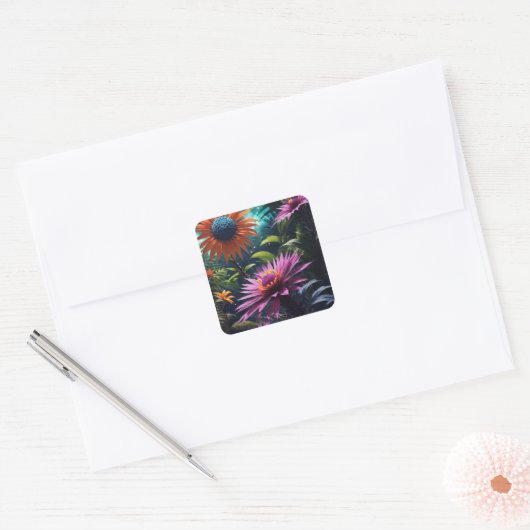 Kosmische bloesems Sticker (Envelop)