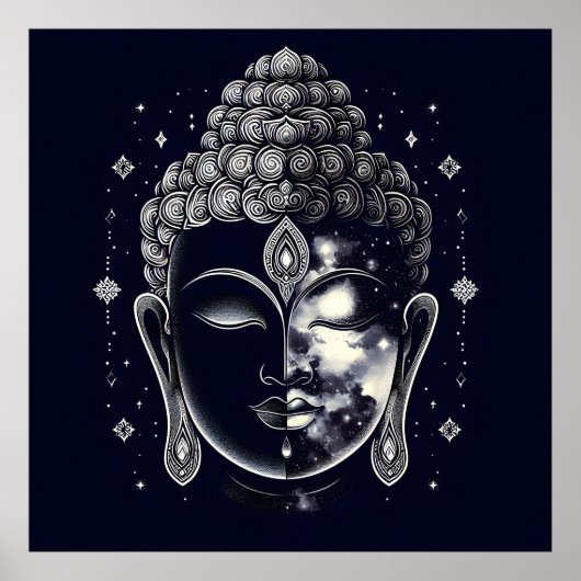 Kosmische Boeddha Geest - Zen Nevel Verlichtings S Poster (Voorkant)