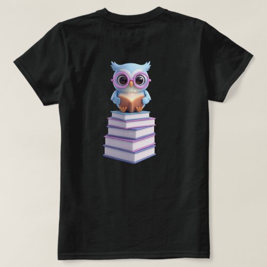 Kosmische Boek Uil T-shirt (Design achterkant)