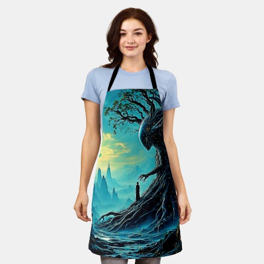 Kosmische boom van het leven fantasie schort (Gedragen)