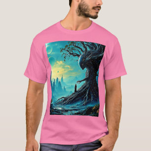 Kosmische boom van het leven fantasie t-shirt