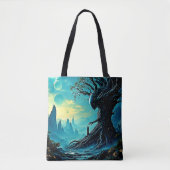Kosmische boom van het leven fantasie tote bag (Voorkant)