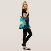 Kosmische boom van het leven fantasie tote bag (Op model)
