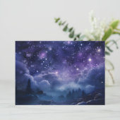 Kosmische bos nachtelijke hemel feestdagenkaart (Staand voorkant)