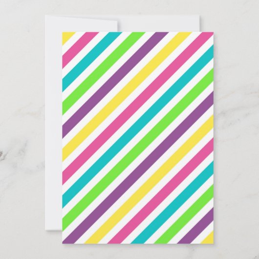 Kosmische Bowling Uitnodiging Meisjes Verjaardagsf (Achterkant)