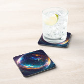 Kosmische Bubbelsterrenstelsel Fantasie Kunst Bier Onderzetter (Rechterzijde)