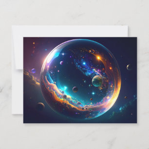Kosmische Bubbelsterrenstelsel Fantasie Kunst Briefkaart