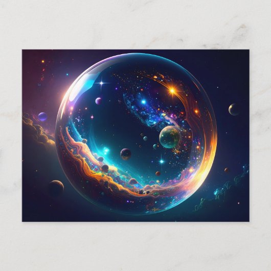 Kosmische Bubbelsterrenstelsel Fantasie Kunst Briefkaart (Voorkant)