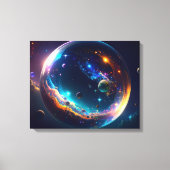 Kosmische Bubbelsterrenstelsel Fantasie Kunst Canvas Afdruk (Voorkant)