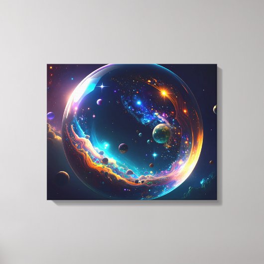 Kosmische Bubbelsterrenstelsel Fantasie Kunst Canvas Afdruk (Voorkant)
