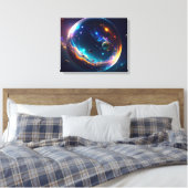 Kosmische Bubbelsterrenstelsel Fantasie Kunst Canvas Afdruk (Insitu (Slaapkamer))