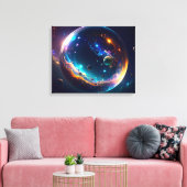Kosmische Bubbelsterrenstelsel Fantasie Kunst Canvas Afdruk (Insitu (Woonkamer))