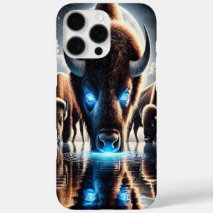 Kosmische Buffalo Bizon Reflecties onder de nachte iPhone 16 Pro Max Hoesje