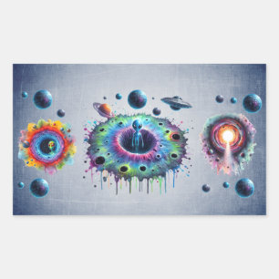 Kosmische Buitenaardse Werelden Rechthoekige Sticker