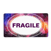 Kosmische buitenruimte bewegende doos breekbaar etiket (Voorkant)