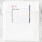 Kosmische buitenruimte bewegende doos inhoud vierkante sticker (Tas)