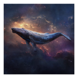 Kosmische Bultrugwalvis Perfect Poster