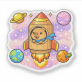 Kosmische Capybara Verkenner Sticker (Voorkant)