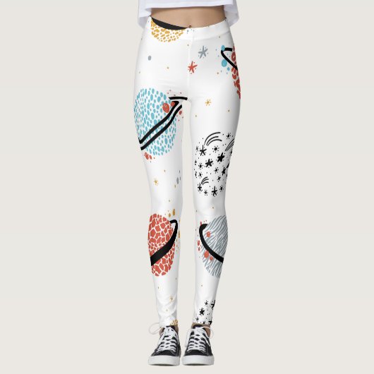 Kosmische Cartoons:  ruimtewonderen Leggings (Voorkant)