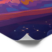 Kosmische Cat Chillin' in Rainbow Shades Art Poster (Hoek)