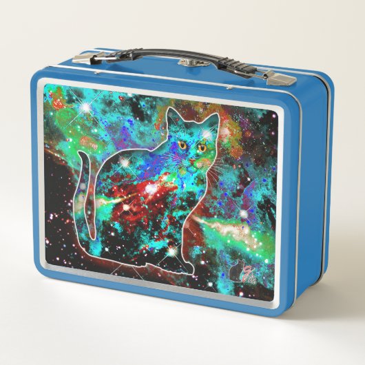 Kosmische Cat Lambda Metalen Lunchbox (Achterkant)