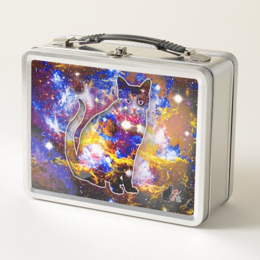 Kosmische Cat Psi metalen lunchbox (Voorkant)