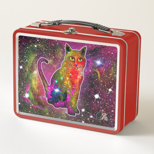 Kosmische Cat Zeta Metalen Lunchbox (Voorkant)