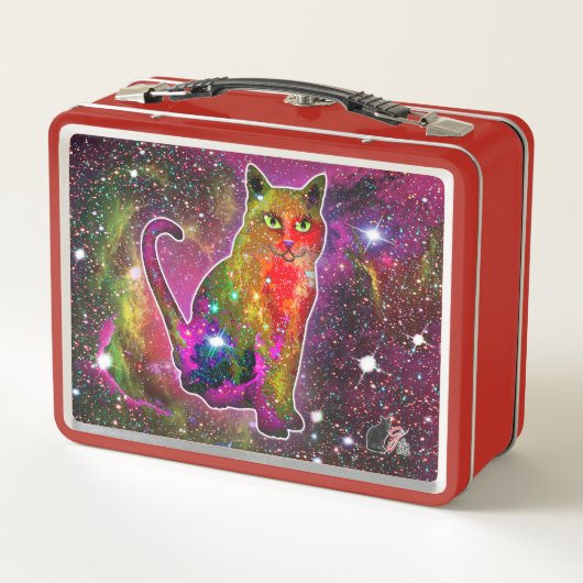 Kosmische Cat Zeta Metalen Lunchbox (Achterkant)
