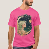 "Kosmische charme | Smiling Moon T-Shirt Design" (Voorkant)