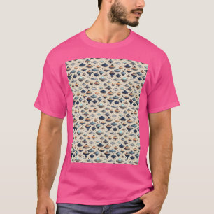Kosmische Chic UFO Vector Art in Neutrale Tonen T-shirt
