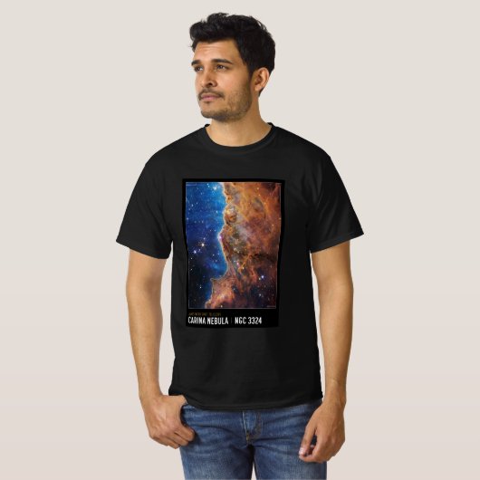 Kosmische Cliffs T-Shirt: James Webb NASA-geïnspir T-shirt (Voorkant volledig)