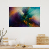 Kosmische Convergentie Turquoise Uitbarsting in Vu Poster (Keuken)