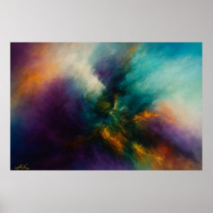 Kosmische Convergentie Turquoise Uitbarsting in Vu Poster