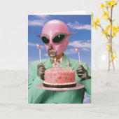 Kosmische Couture Verjaardag Kaart (Gele Bloem)