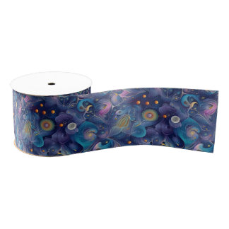 Kosmische Creatie Paarse Surreal Grosgrain Lint