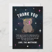 Kosmische Cub Wild Een Roze Meisje Baby shower Bedankkaart (Voorkant)