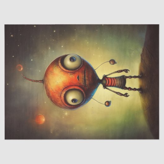 Kosmische Curiosity Stellar Robot Avontuur Decoupa Tissuepapier (Voorkant)