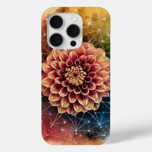 Kosmische Dahlia Geometrie Waterverf Art Case-Mate iPhone Case (Achterkant)