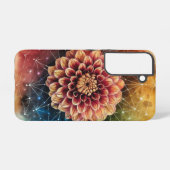 Kosmische Dahlia Geometrie Waterverf Art Samsung Galaxy Hoesje (Achterkant horizontaal)