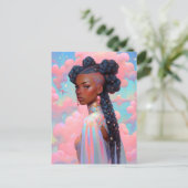Kosmische Dame Afro-Amerikaanse Fantasy Kunst Briefkaart (Staand voorkant)
